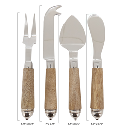 Saro Lifestyle SP361 Bark Wood Cheese Cutlery - Set Of 4