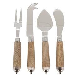 saro lifestyle SP361 Bark Wood Cheese Cutlery - Set Of 4