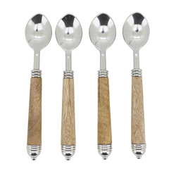 saro lifestyle SP363 Bark Wood Cocktail Spoon - Set Of 4