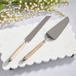 Saro Lifestyle SP366 Bark Wood Dessert Server - Set Of 2