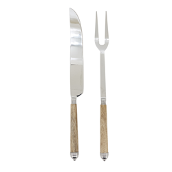 saro lifestyle SP367 Bark Wood Carving Set - Set Of 2