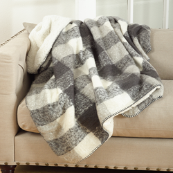 Saro Lifestyle TH209 Faux Mohair Design Sherpa Throw
