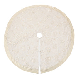 Saro Lifestyle XJ366 Printed Snowflake And Ribbon Tree Skirt