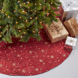 saro lifestyle XJ712 Embroidered And Sequined Tree Skirt