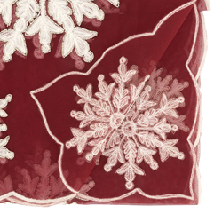Saro Lifestyle XM02 Beaded And Embroidered Snowflake Topper