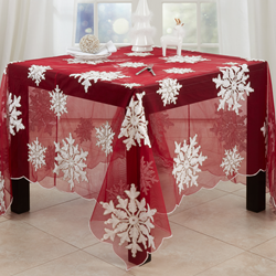 Saro Lifestyle XM02 Beaded And Embroidered Snowflake Topper