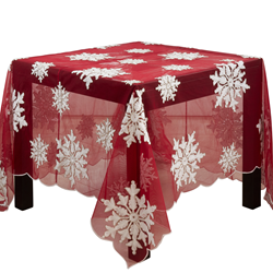 saro lifestyle XM02 Beaded And Embroidered Snowflake Topper