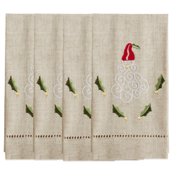 Saro Lifestyle XM753 Embroidered And Hemstitched Santa Guest Towel