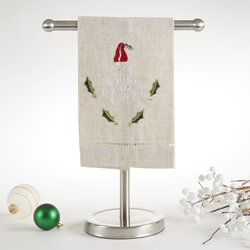 Saro Lifestyle XM753 Embroidered And Hemstitched Santa Guest Towel
