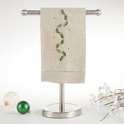 Saro Lifestyle XM754 Embroidered And Hemstitched Vine Guest Towel