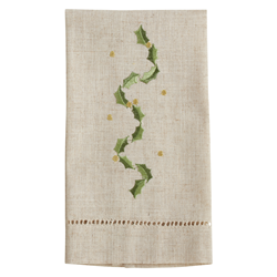 saro lifestyle XM754 Embroidered And Hemstitched Vine Guest Towel