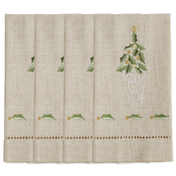 Saro Lifestyle XM759 Embroidered And Hemstitched Topiary Guest Towel