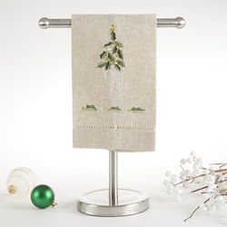 Saro Lifestyle XM759 Embroidered And Hemstitched Topiary Guest Towel