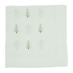saro lifestyle YP100 Embroidered Christmas Tree Napkin