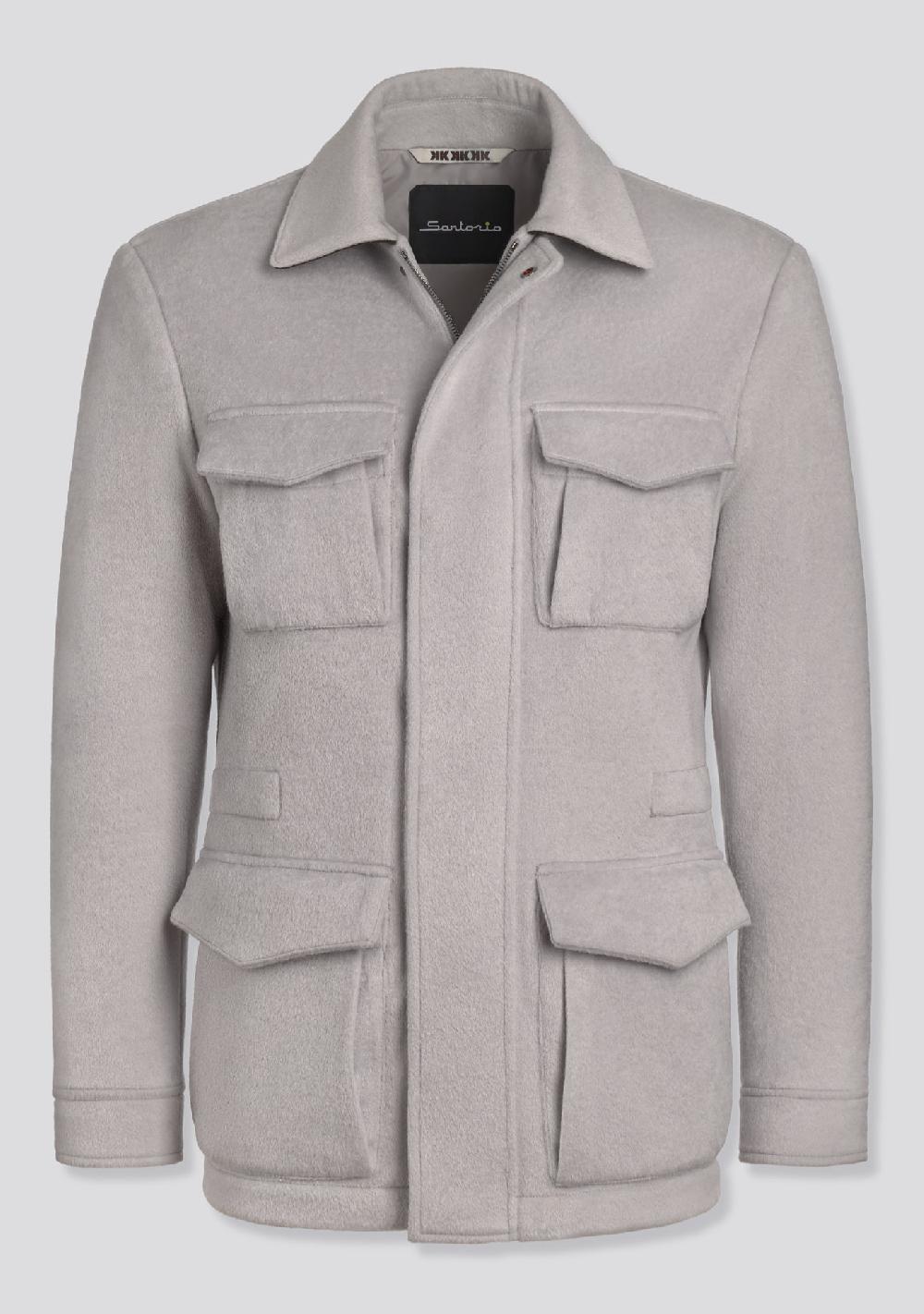 sartorio Ash Grey Blended Wool Winter Jacket Kired Collaboration
