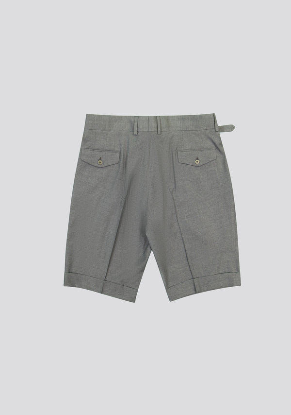 Sartorio Ash Grey Virgin Wool Shorts With Side Adjusters