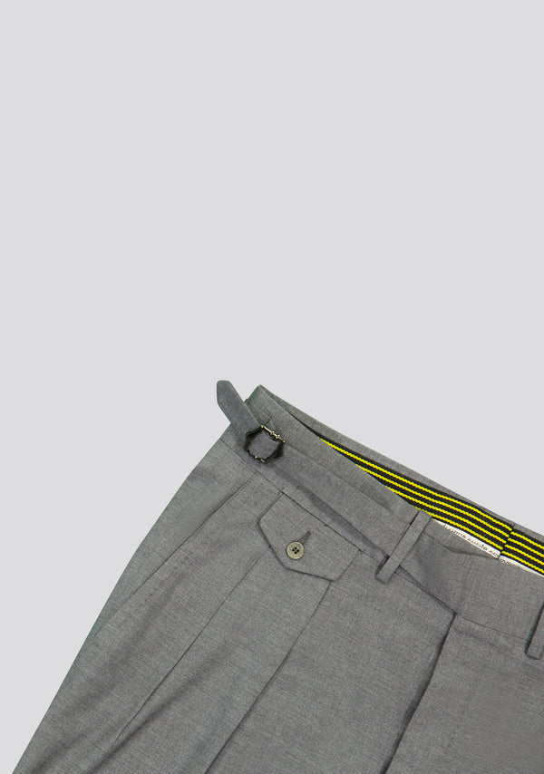 Sartorio Ash Grey Virgin Wool Shorts With Side Adjusters