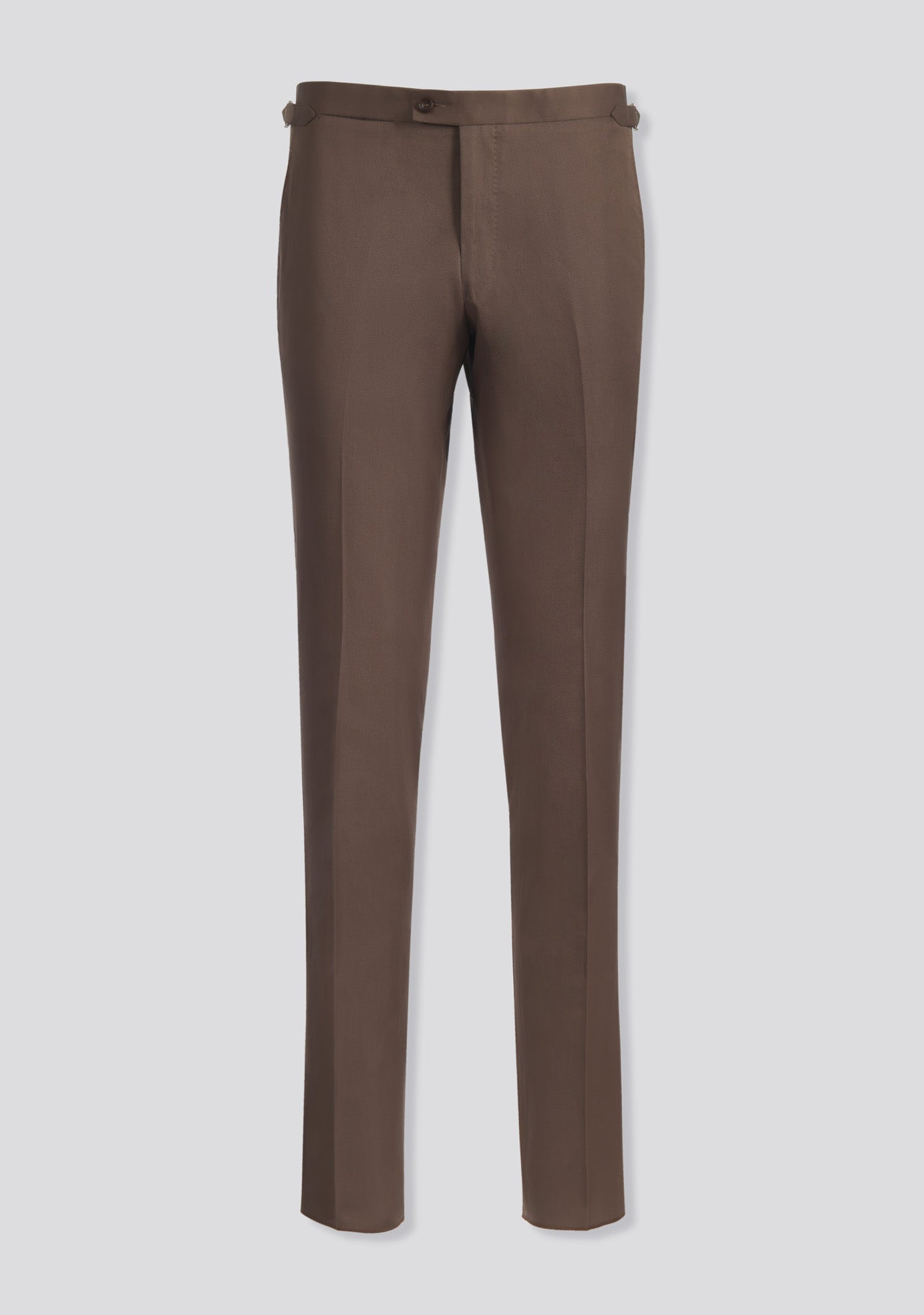 sartorio Cedar Brown Cotton Trousers with Side Adjusters