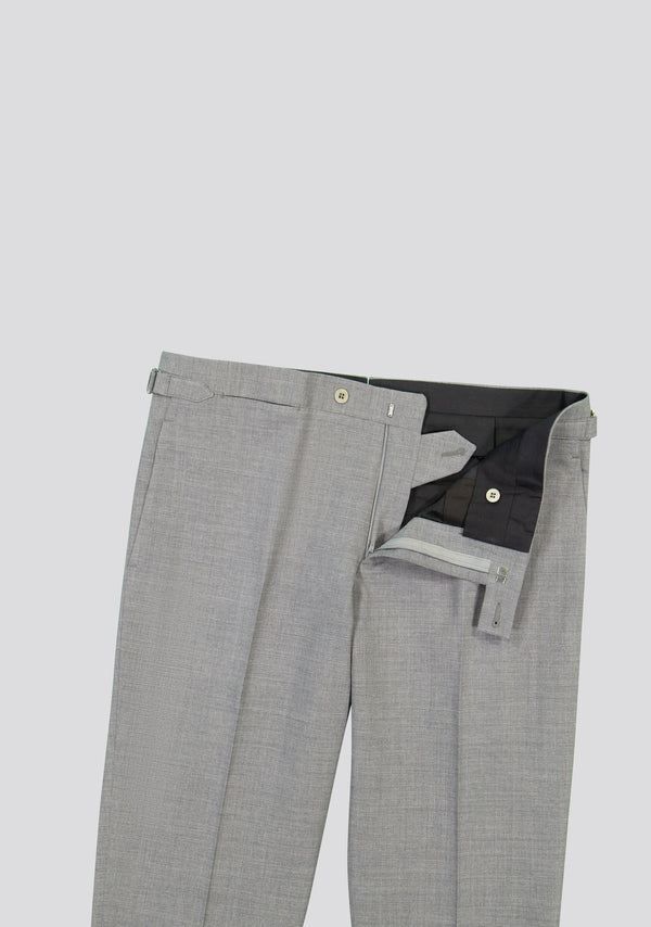 Sartorio City Grey Wool Trousers With Side Adjusters