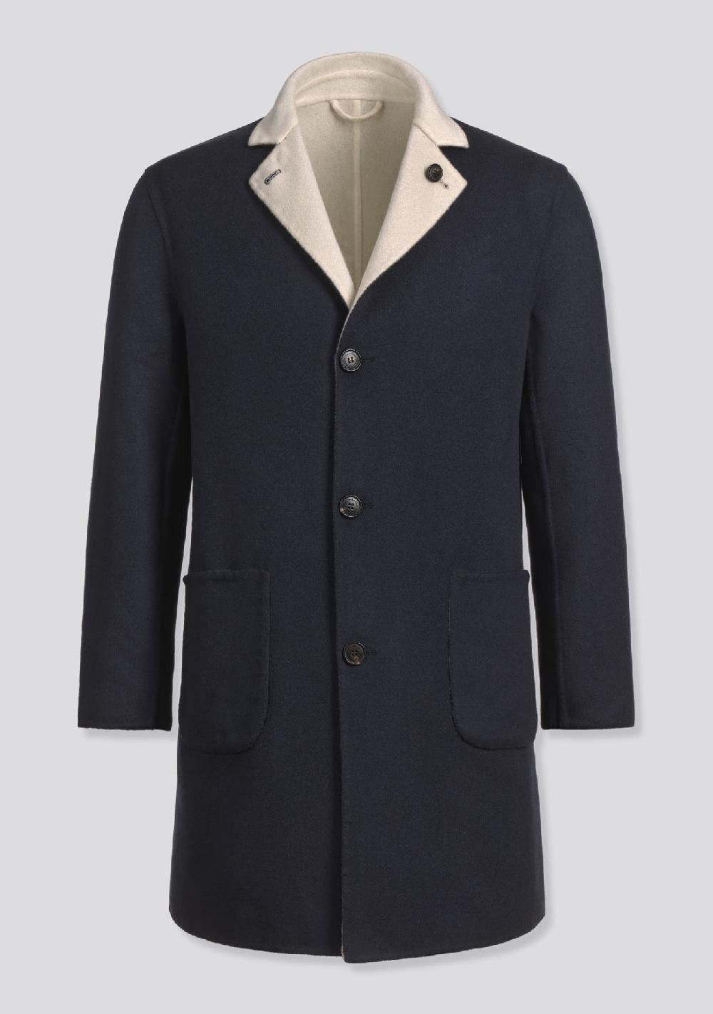 sartorio Double Sided white and blue Cashmere Winter Coat