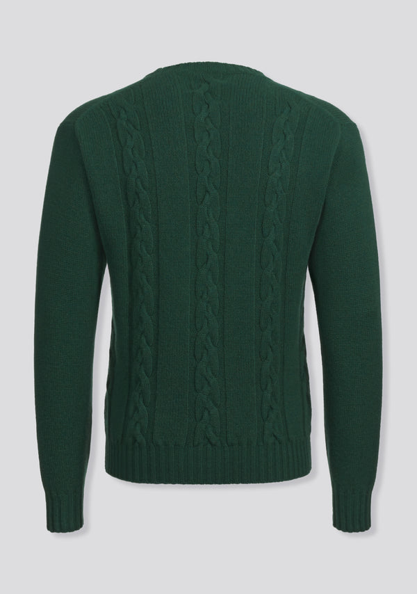 Sartorio Emerald Green Crew-neck Sweater In Cashmere And Lana Wool