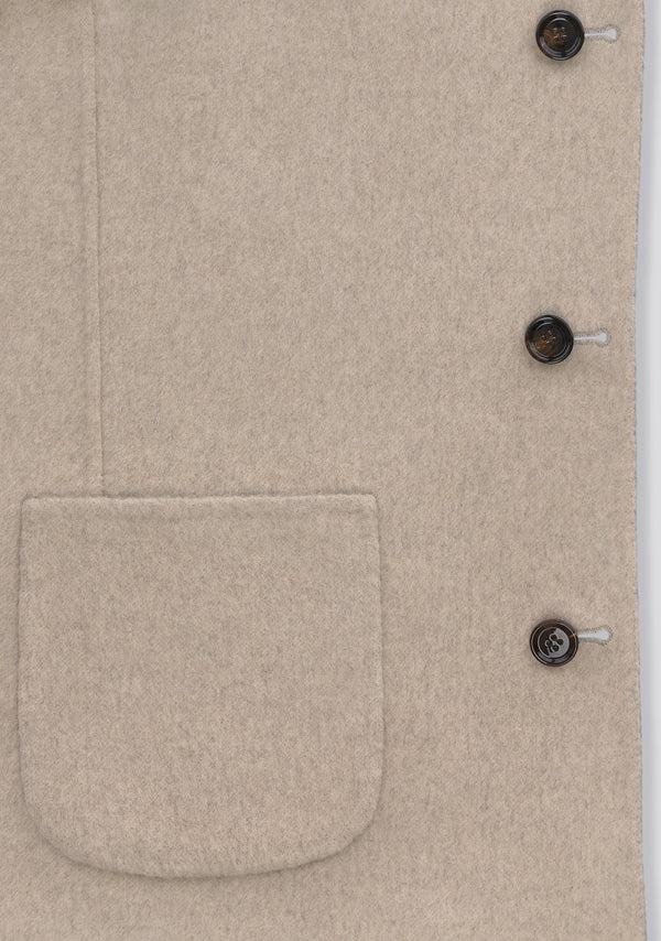 Sartorio Grey And Beige Double-Faced Cashmere Overcoat