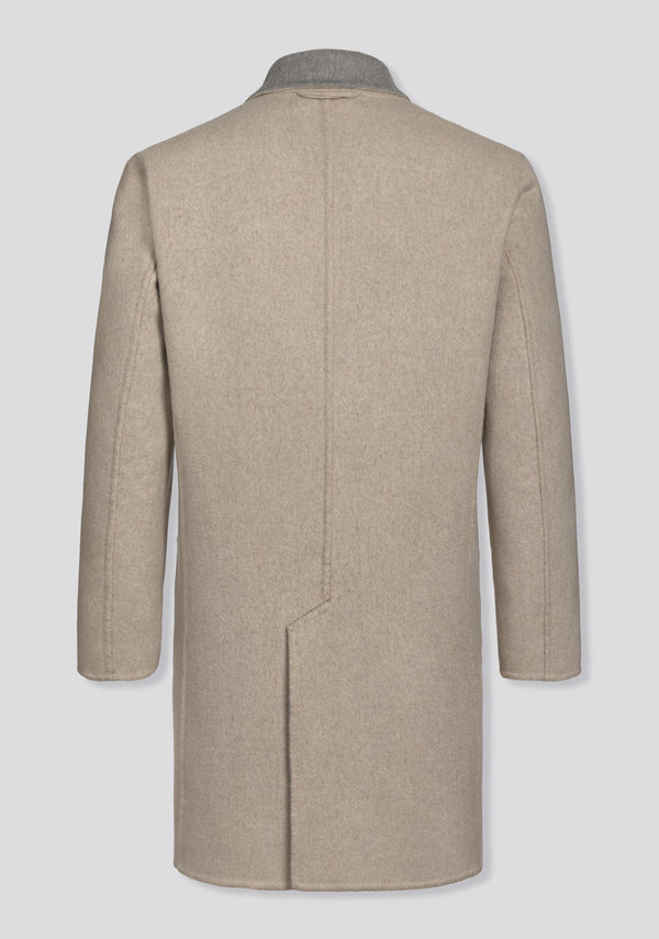 Sartorio Grey And Beige Double-Faced Cashmere Overcoat