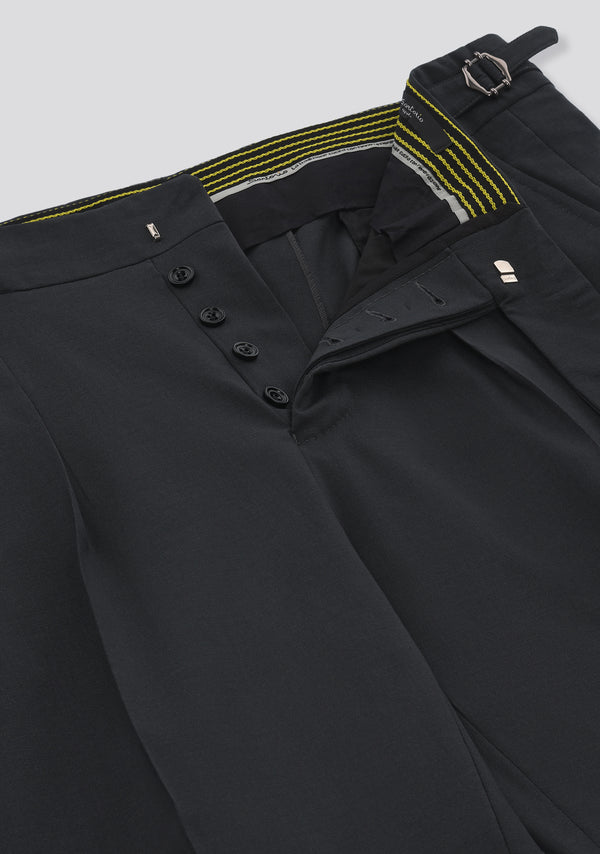 Sartorio Grey Virgin Wool Trousers With Side Adjusters