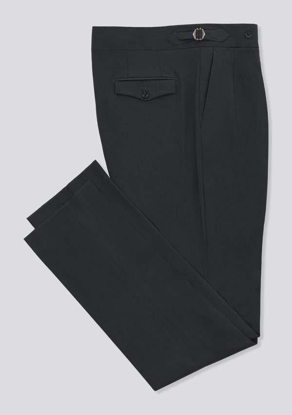 Sartorio Grey Virgin Wool Trousers With Side Adjusters