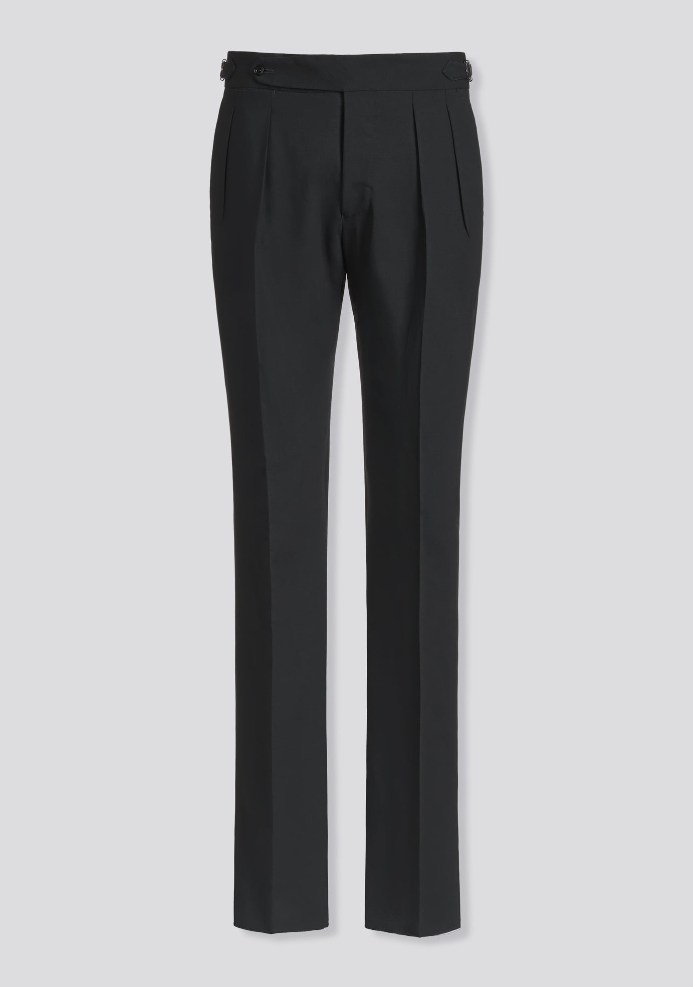 sartorio Grey Virgin Wool Trousers with Side Adjusters