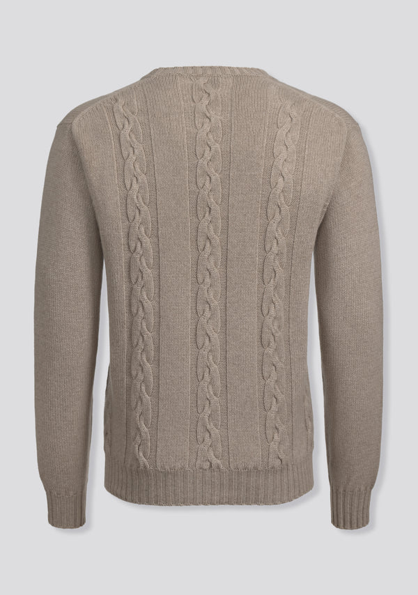 Sartorio Ivory Crew-neck Sweater In Cashmere And Lana Wool