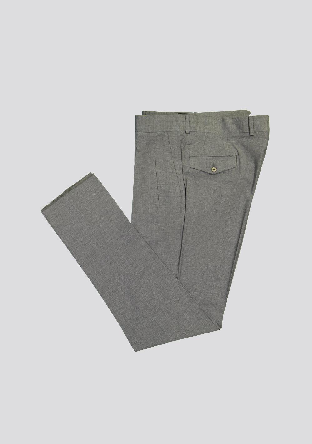 sartorio Medium Grey Wool-Blend Trousers with Side Adjusters