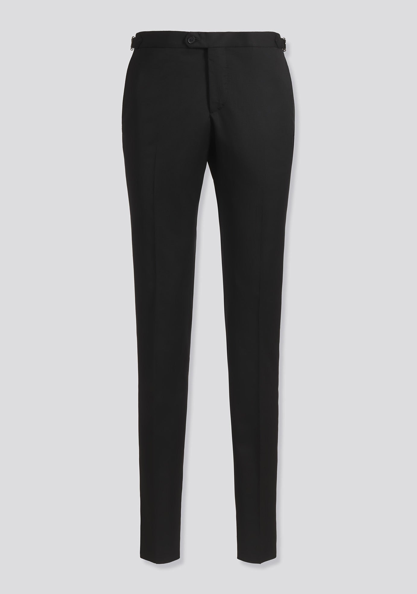 sartorio Midnight black Virgin Wool trousers with side adjusters