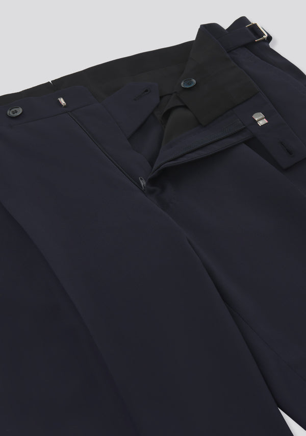 Sartorio Midnight Blue Wool Trousers With Side Adjusters