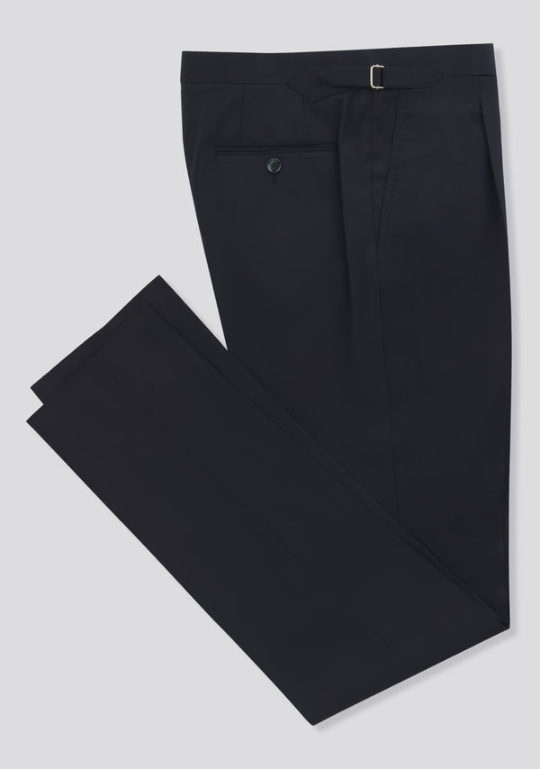 Sartorio Midnight Blue Wool Trousers With Side Adjusters