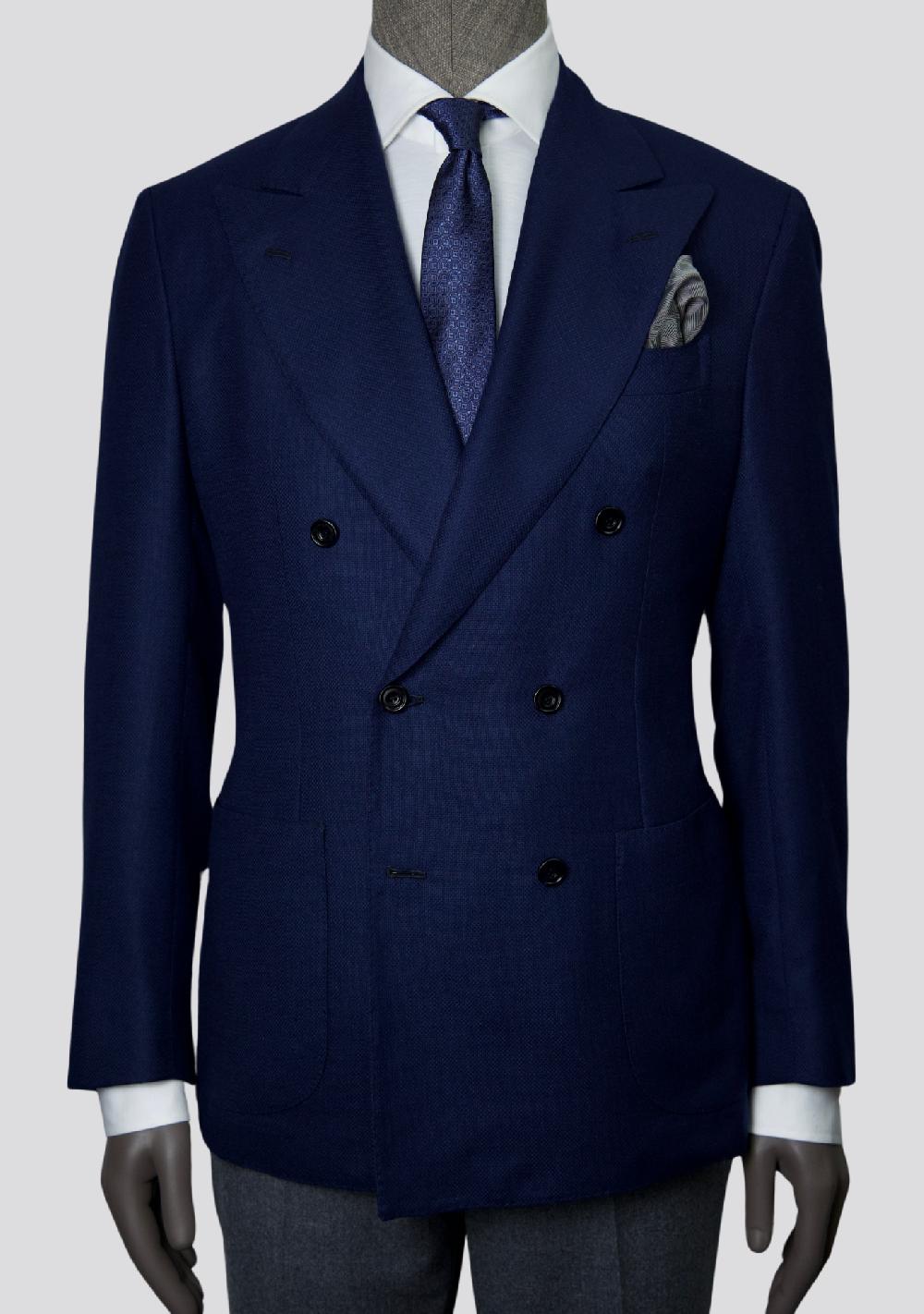 sartorio Ocean Blue Virgin Wool Double Breasted Jacket