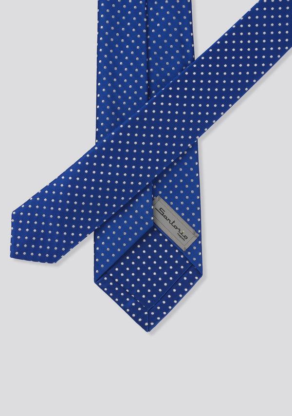 Sartorio Aegean Blue Polka Dot Silk Tie