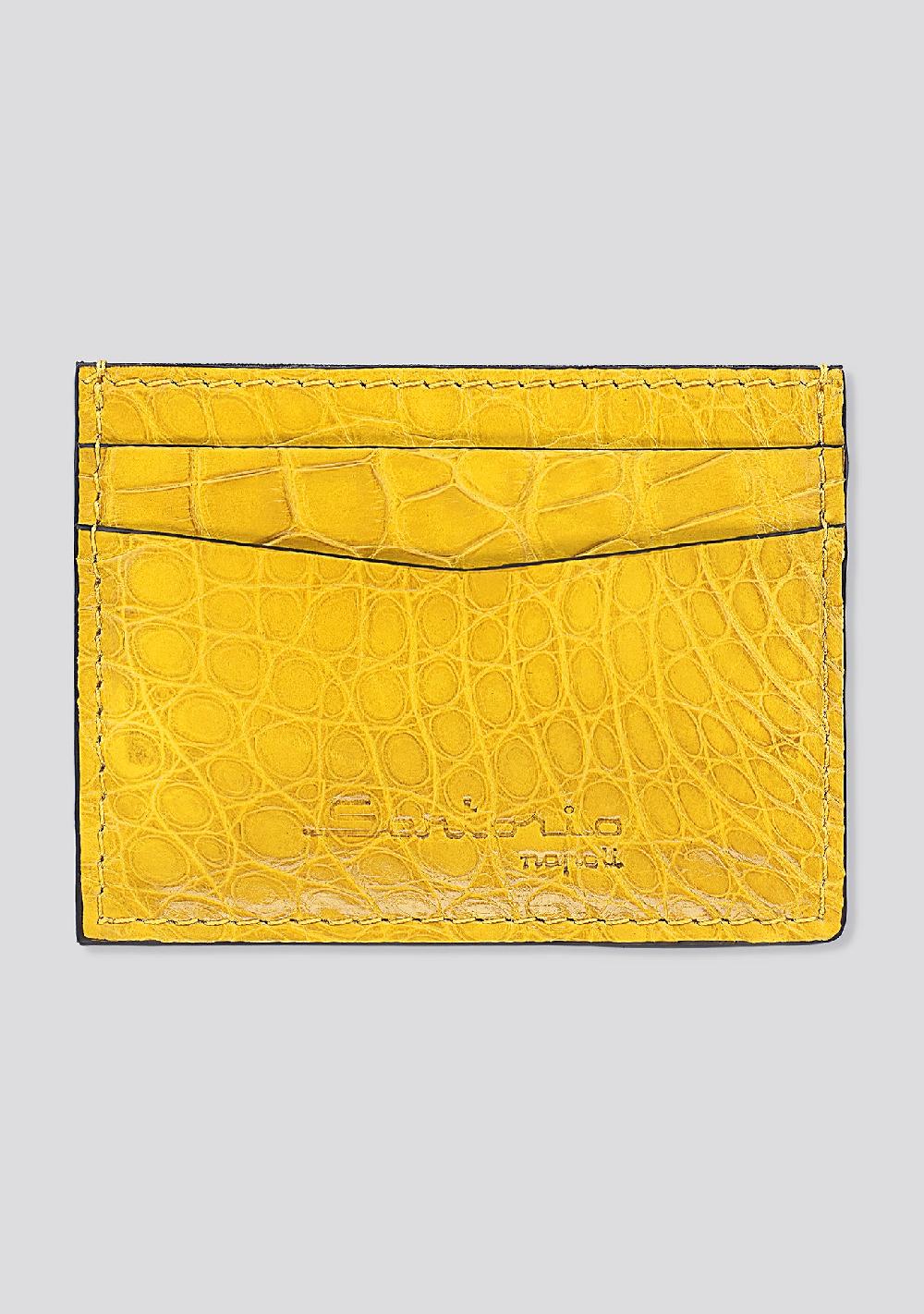 sartorio Amalfi Yellow Croco Leather Card Holder