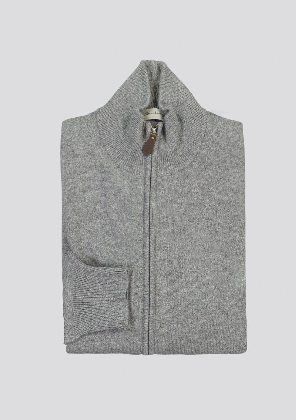 sartorio Ash Grey Blended Cashmere Zip Vest