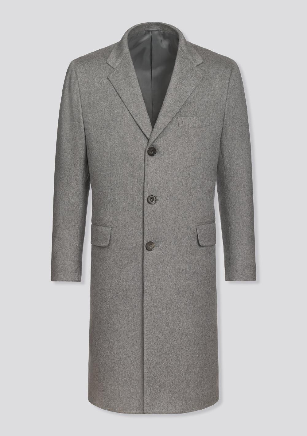 sartorio Ash Grey Cashmere Winter Overcoat