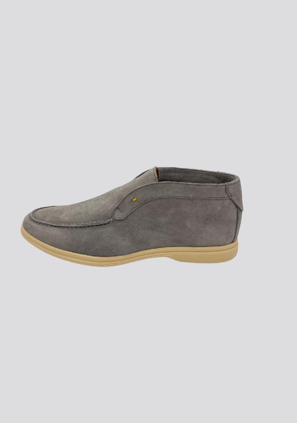 sartorio Ash Grey High Top Leather Loafers