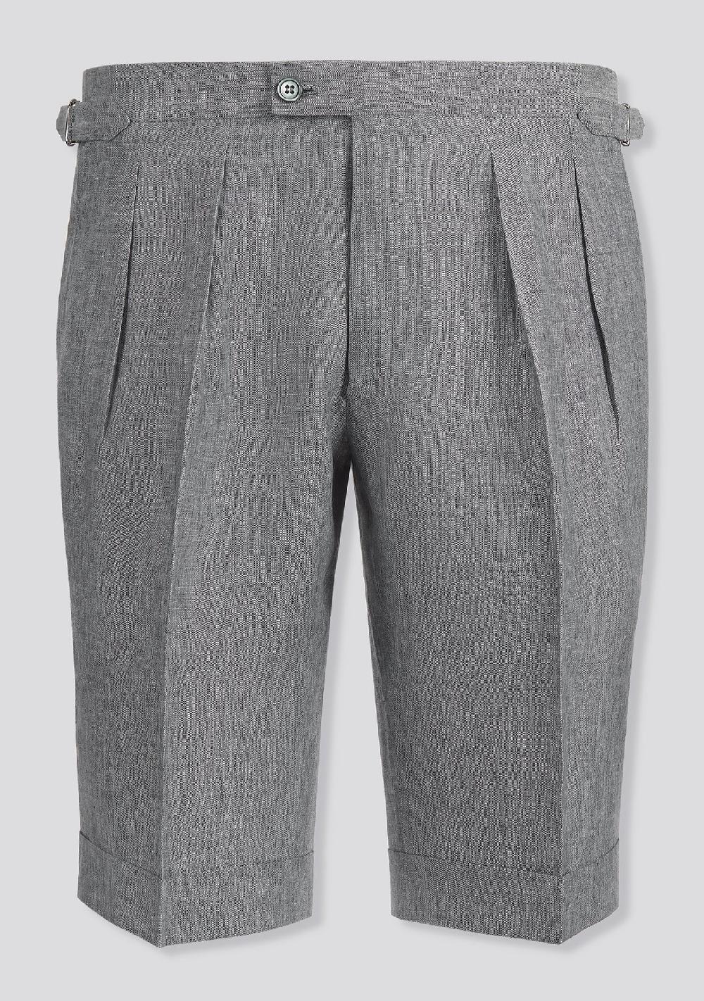 sartorio Ash Grey Linen Shorts