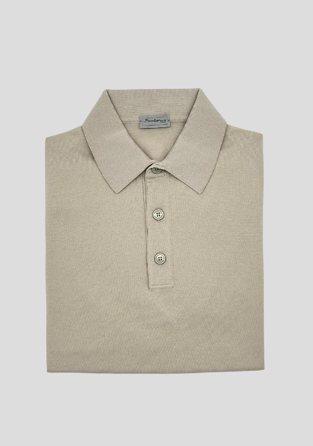 sartorio Beige Short Sleeve Cotton Polo Shirt