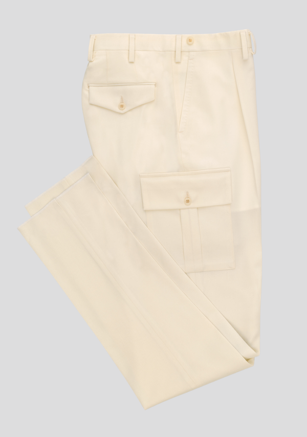 Sartorio Beige Virgin Wool Cargo Trousers