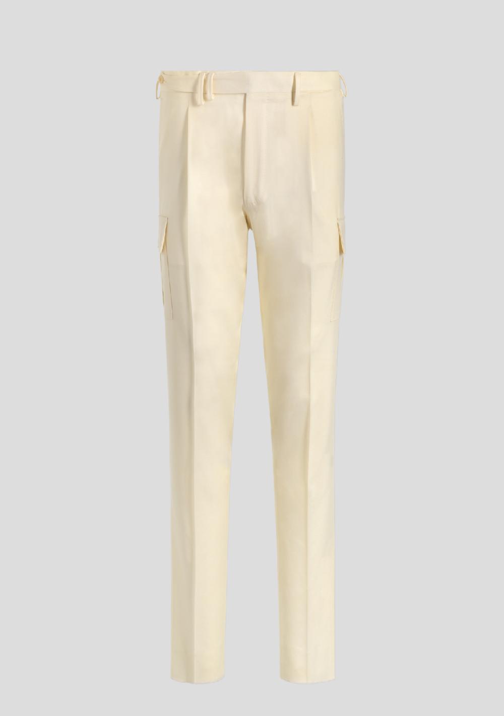 sartorio Beige Virgin Wool Cargo Trousers