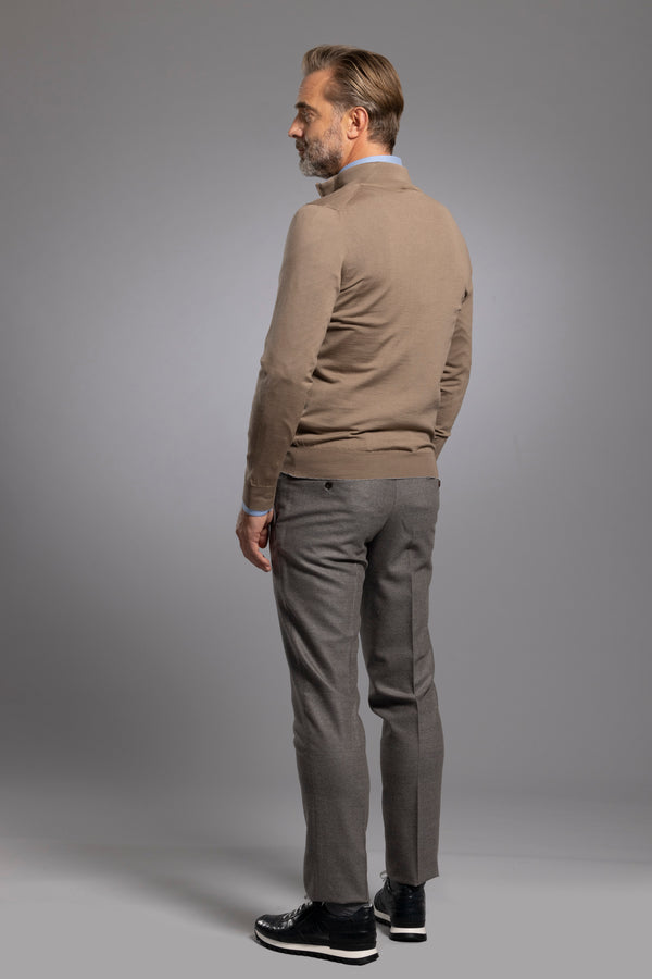 Sartorio Beige Wool Zip Jacket