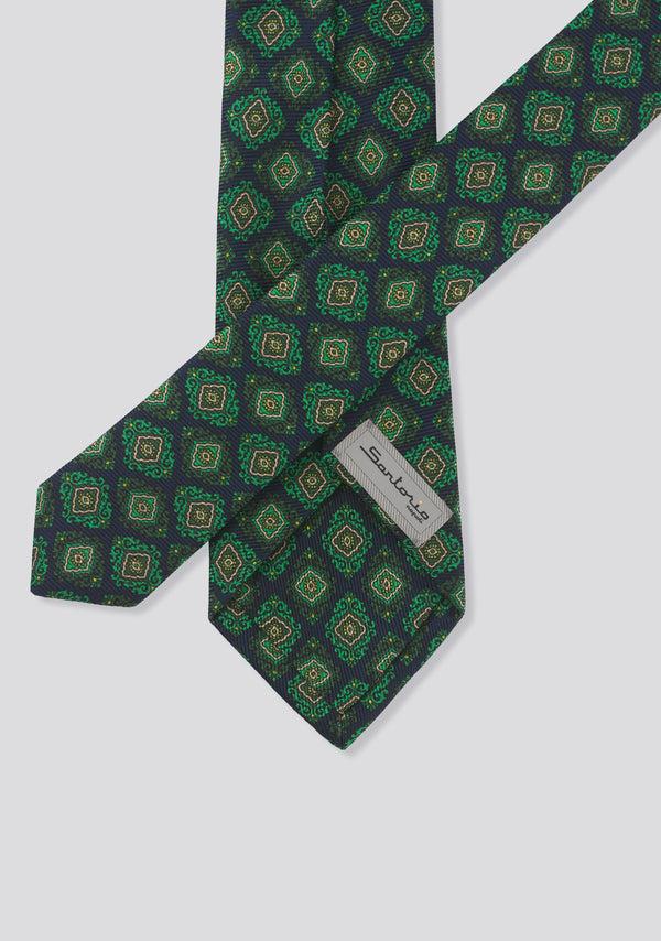 Sartorio Black And Emerald Green Silk Tie