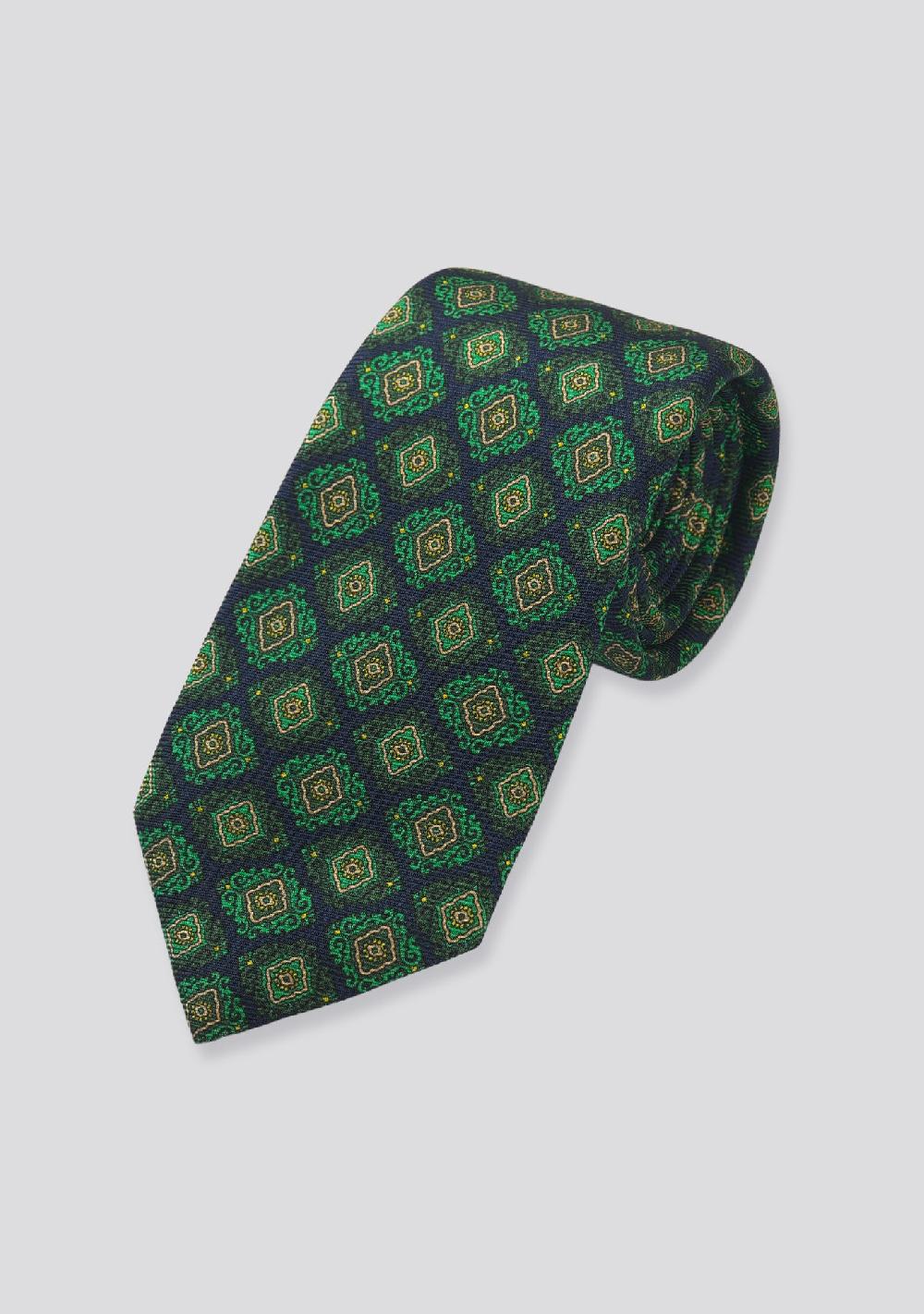 sartorio Black and Emerald Green Silk Tie