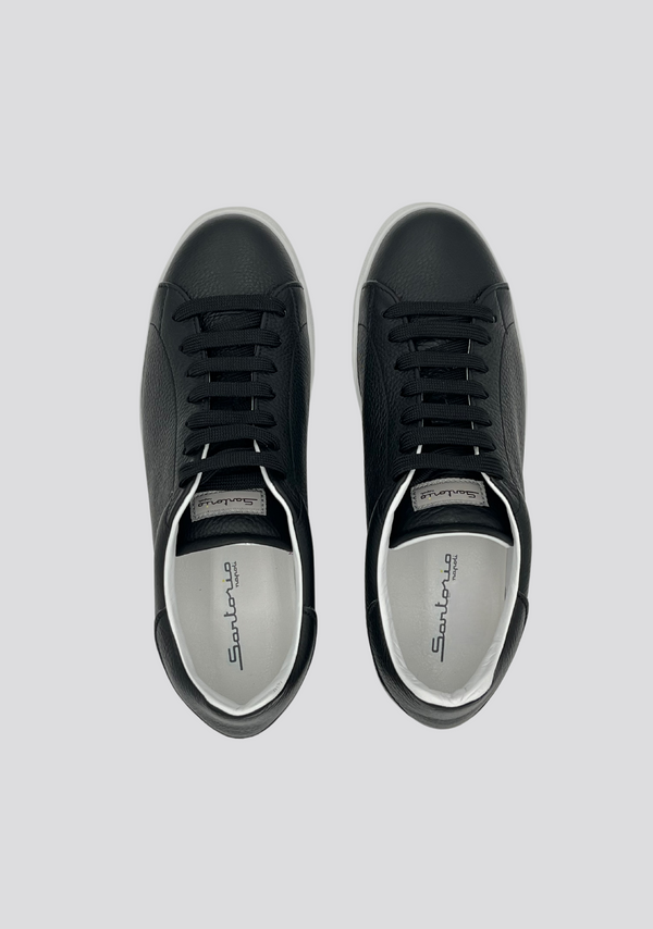 Sartorio Black Low Top Leather Sneakers