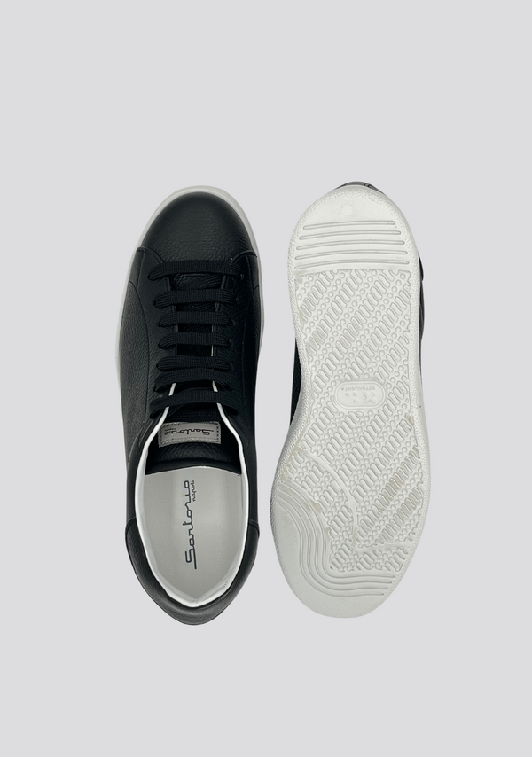 Sartorio Black Low Top Leather Sneakers